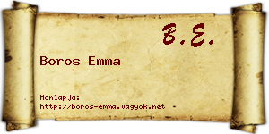 Boros Emma névjegykártya